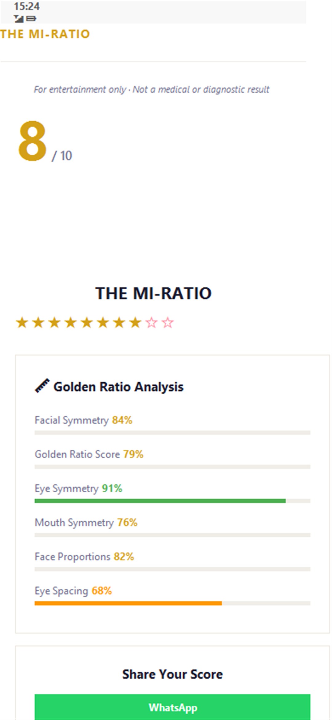 THE MI-RATIO character reading
